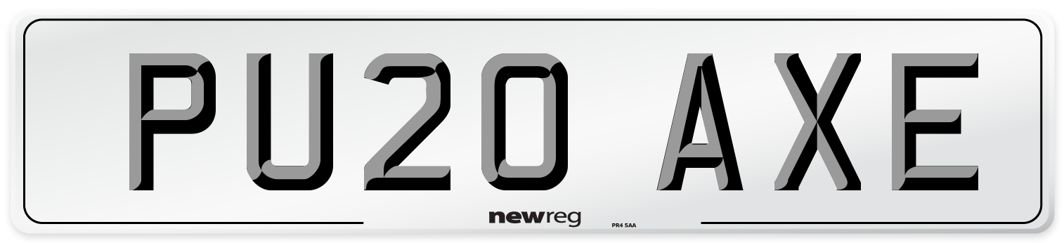 PU20 AXE Number Plate from New Reg